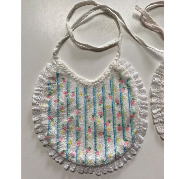 Vintage Terry Cloth Baby Bibs Pair - Picture 2 of 4